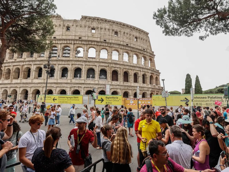 Rome’s Colosseum in 2025: €20 coffees, selfie-stick crowds, and limited access to actual ruins.