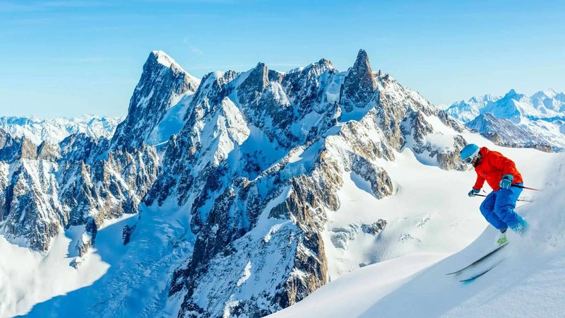 Skiing in the Mountains